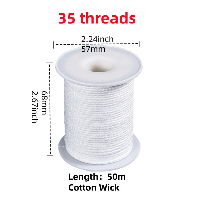 100Pcs Candle Holder 61m Cotton Candle Wick Smokeless Aromatherapy Cylindrical Candle Thread Candle Making Kit DIY Candle Maker