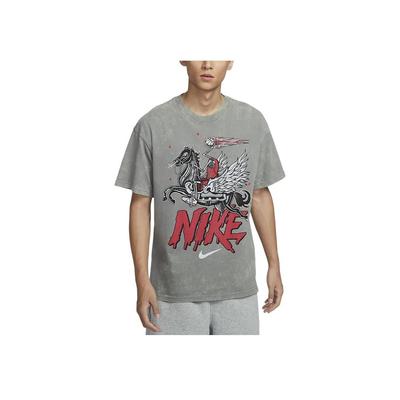 Round Neck Fashion Comfortable Short Sleeve T-Shirt Men Tops Light-Gray HF6200-029