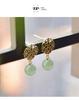 Ice Type Hetian Jade Gold Stud Earrings - Vintage Niche Design for Women, 2025