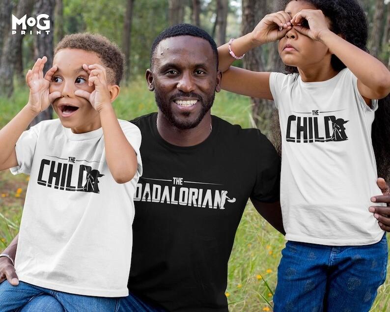 The Dadalorian andChild T-shirt – Funny Dad Son Matching Tees Father’s Day Gift