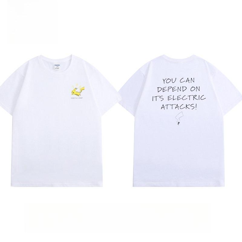 Pokémon Collaboration Tshirt  2026 Summer New Design  Sketch Style  Pikachu Gengar Mewtwo Eevee Short Sleeve Shirt Top