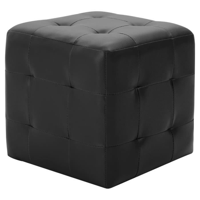 VidaXL Poufs 2 pcs Noir 30 x 30 x 30 cm Similicuir