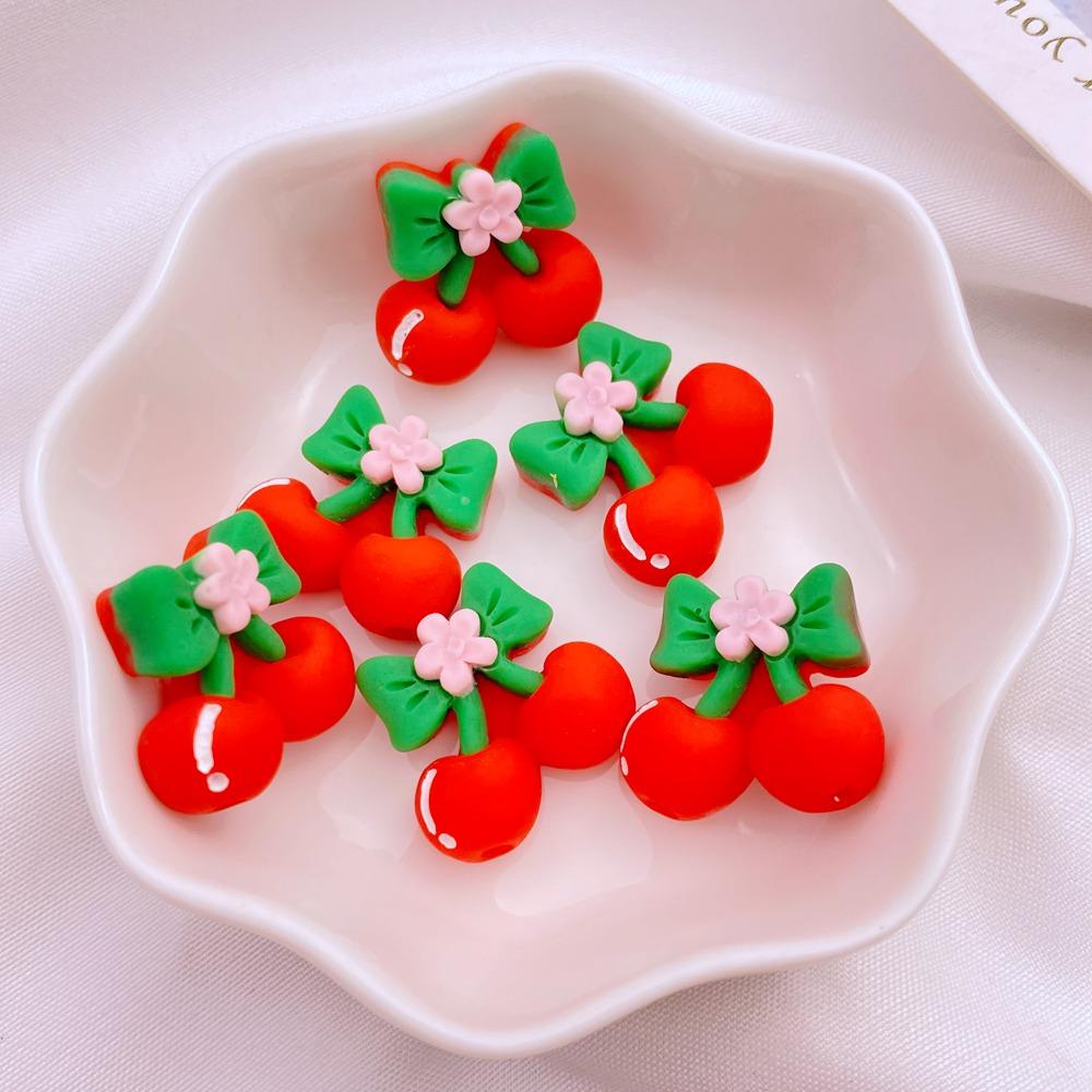 

10Pcs New Cute Resin Cartoon Strawberry, Cherry, Radish, Pineapple Series Flat Back Manicure Parts Embellishments For Hair Bows