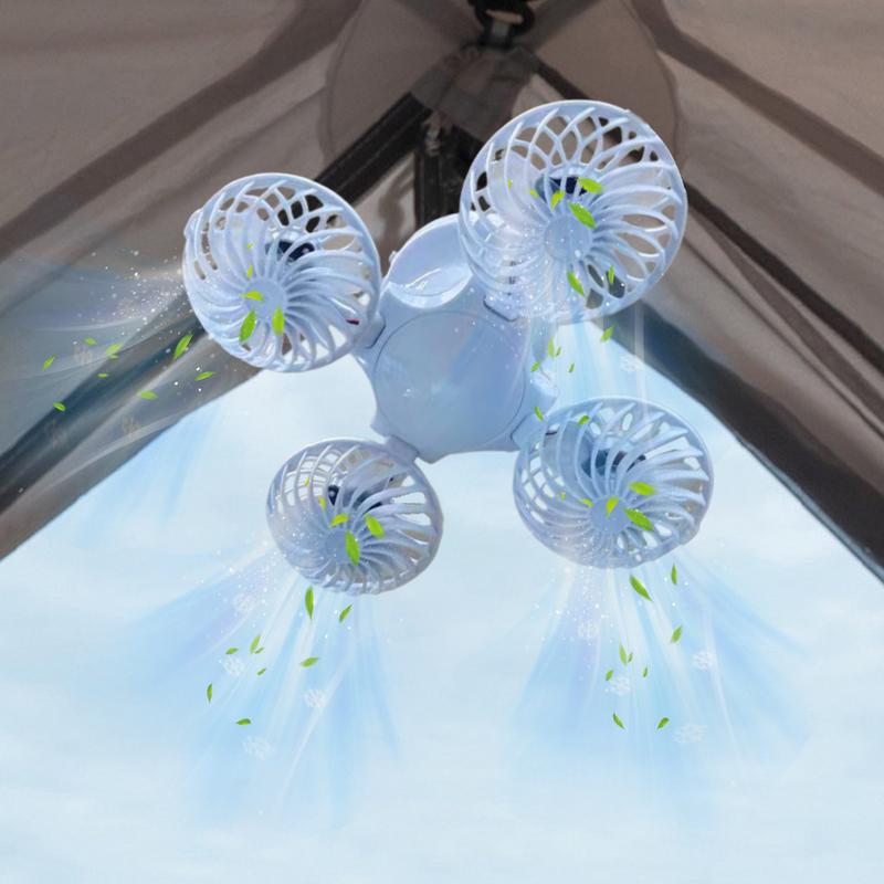 Camping Lanterns With Fan Solar Camping Lantern With Ceiling Fan Foldable Small LED Ceiling Light Portable Camp Accessories For