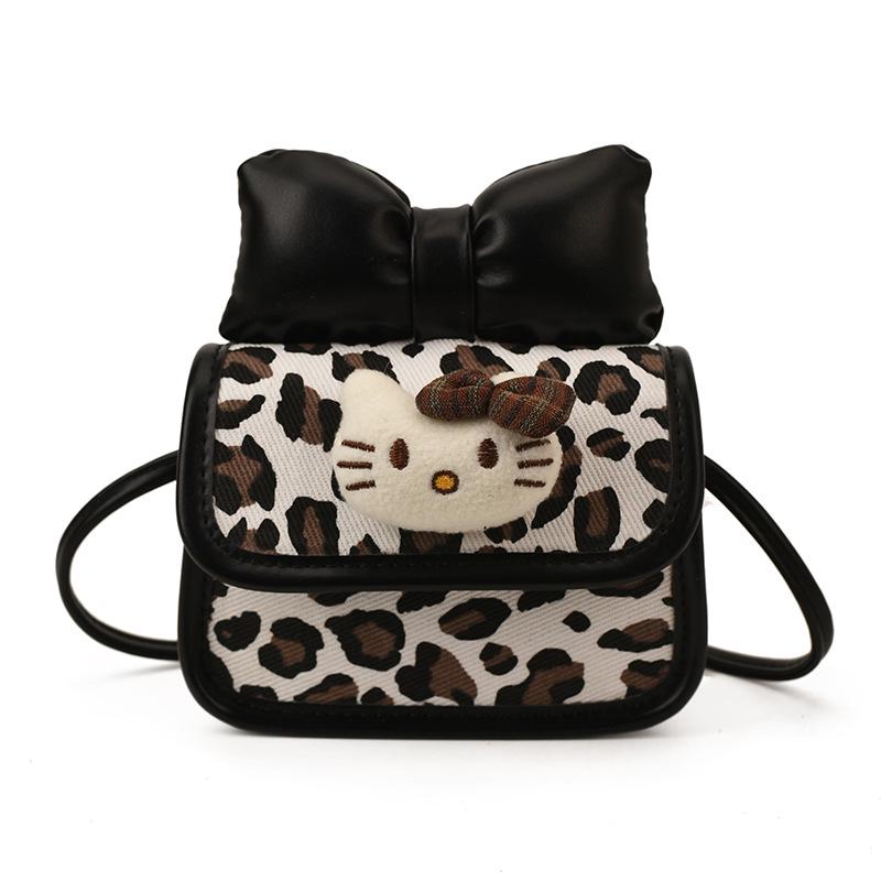 

Korean Style Leopard Print Mini Shoulder Bag with Bow - Cute Crossbody for Girls 2025