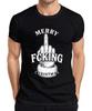 MERRY FUCKING CHRISTMAS Middle Finger Sarcastic Christmas Cheeky Mens T-Shirt-