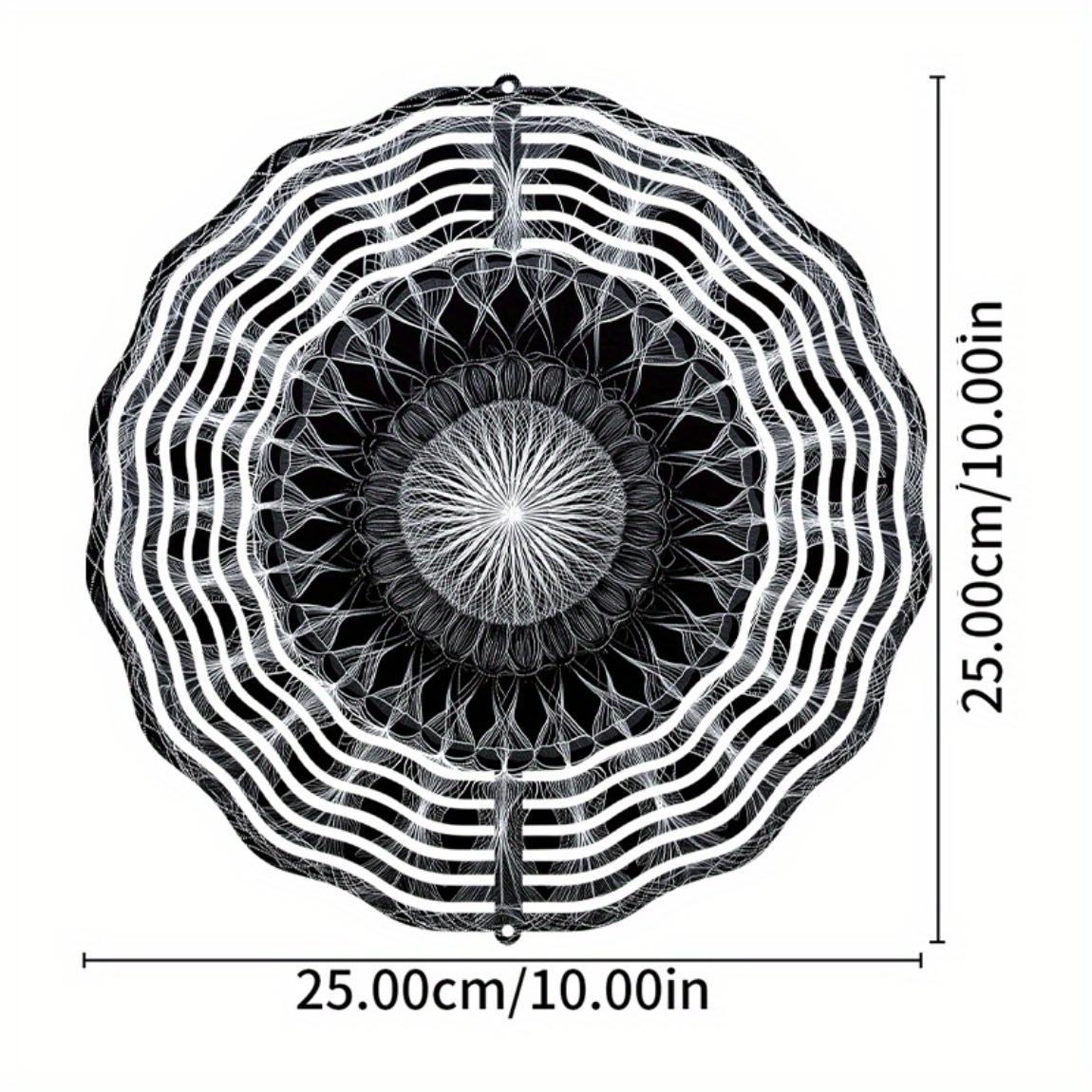 

Black and White 3D Metal Wind Spinner for Garden Outdoor Decor Modern Circular Design Holiday Gift for Men Women Home Yard 01A