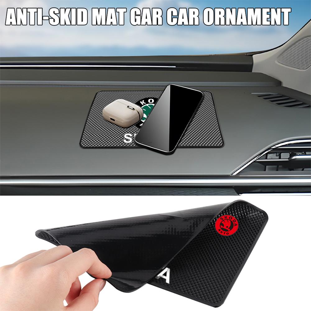 Car Anti-Slip Grip Pad Storage Mat Dashboard Phone Holder Accessory For Skoda Kodiaq Fabia Kamiq Karoq Octavia A5 A7 Rapid Scala xknp33