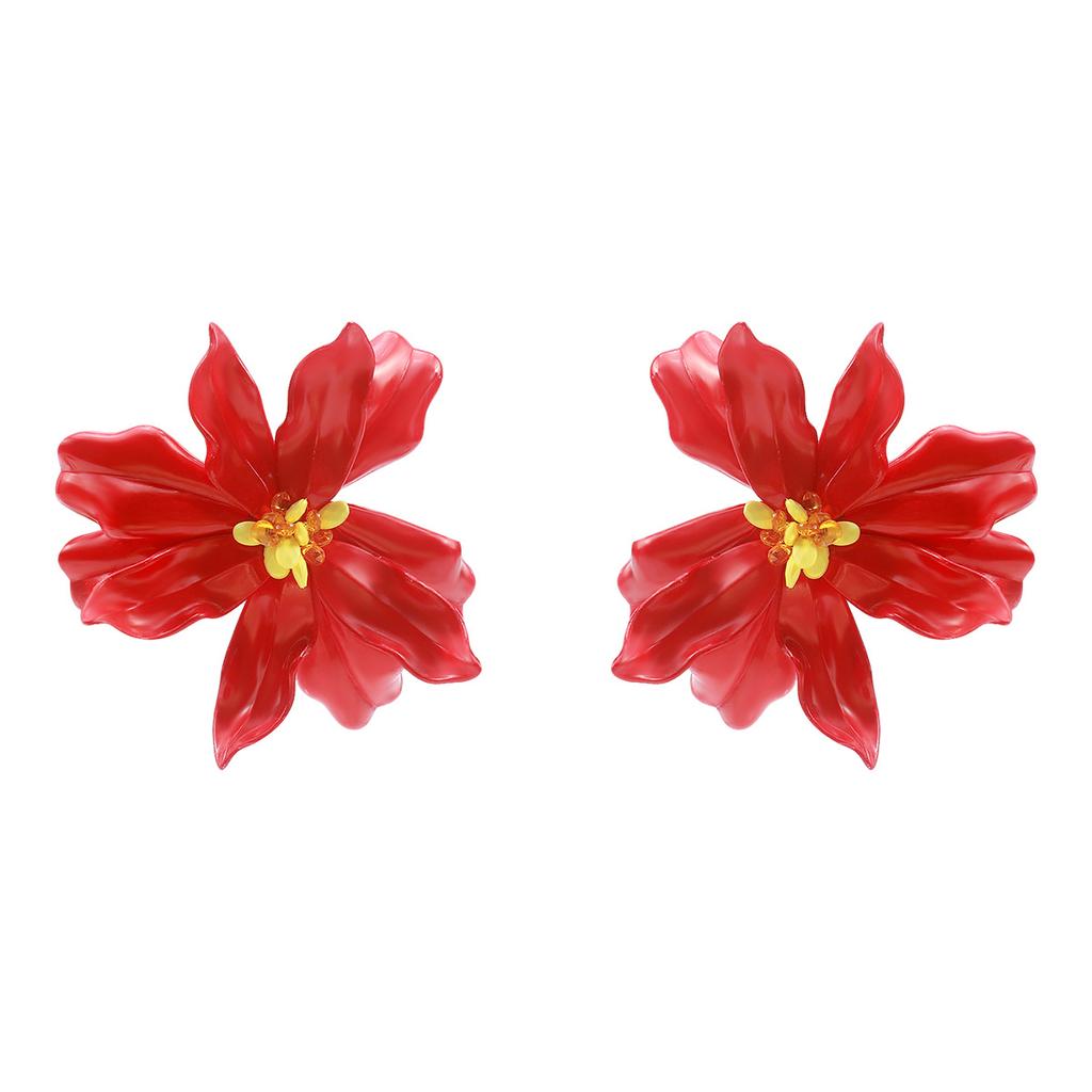 E11811 exaggerated personality fashion design earrings bohemian three-dimensional flower adjustable stud earrings female