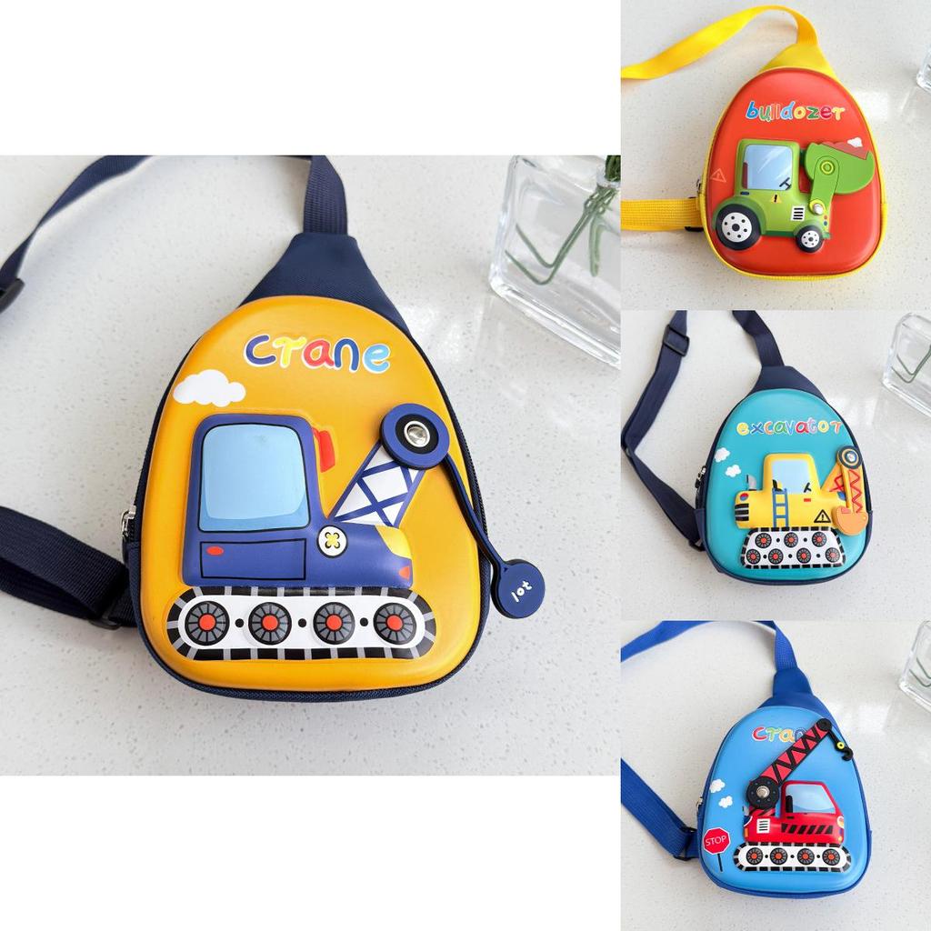 Cartoon Kids Chest Bag Hard Shell Nylon Lightweight Crossbody Pack For Kindergarten Daily Use