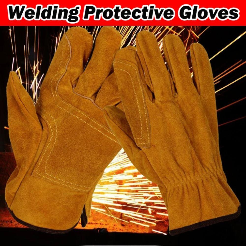 Cowhide Labor Gloves Soft Mechanic Glove New Security Protection  Hunting