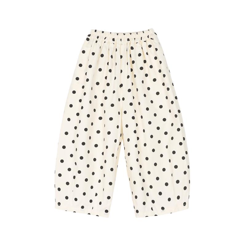 LUSON Flickors Bredbenta Byxor i Kammad Bomull