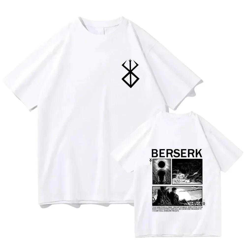 Letné Berserk pánske tričko Guts Cool Manga Japonské Anime Ženy Bavlna Harajuku Manga Hip-hop Nadrozmerné Streetwear tričko