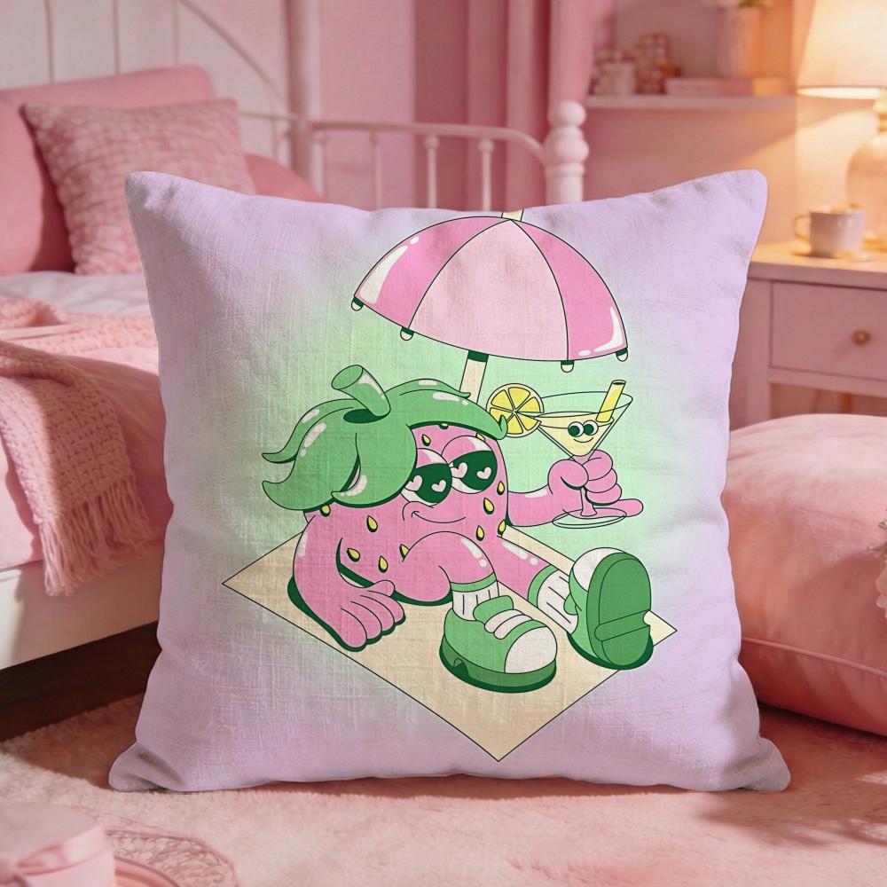 ArtCartoon Big EyesS Cushion Cover Premium Comfort Reversible Pillow Cove Two in One Design for Any Room Car Interior
