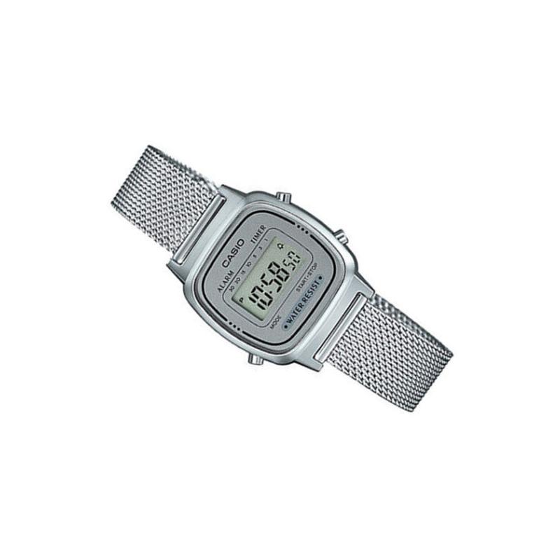Casio retro small dial silver chain waterproof watch stainless steel strap quartz movement stainless steel strap Japanese and Korean watch LA670WEM-7