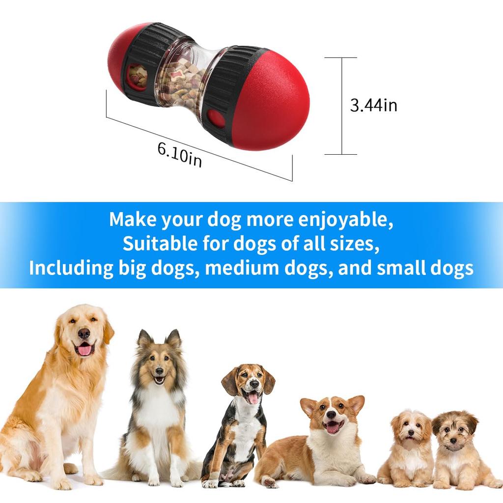 Adjustable Slow Interactive TPR Treat Dispensing Dog Puzzle Toys Feeder Ball Enrichment Dog Toy With Treat Dispensing Ball