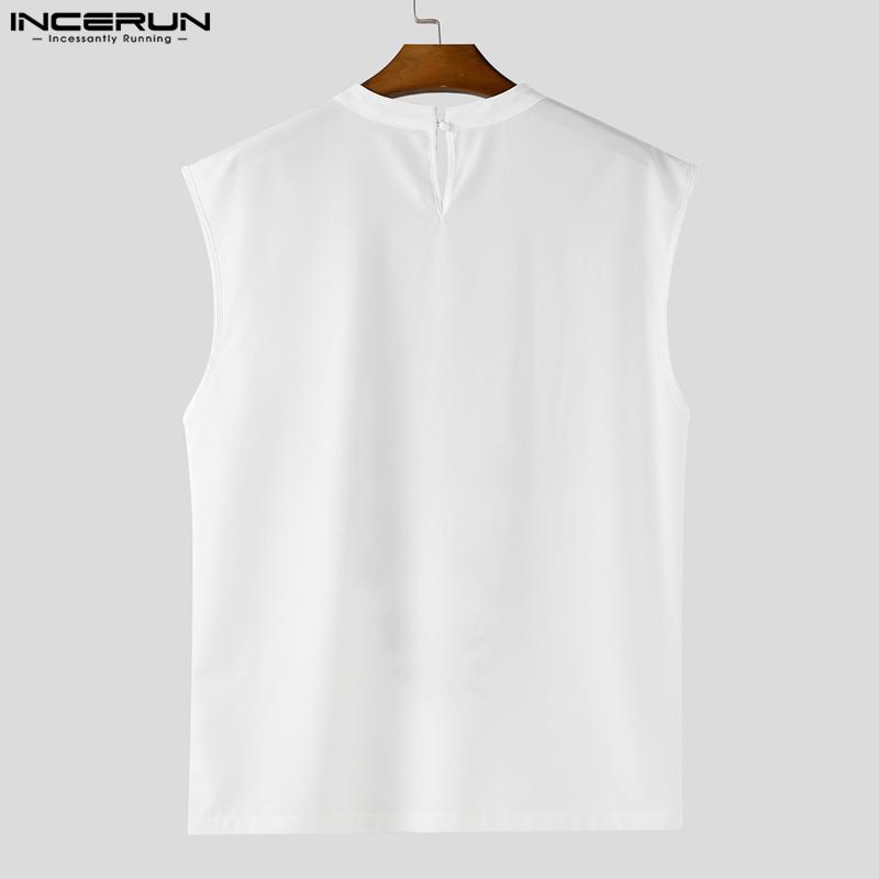 INCERUN Summer Men O Neck Sleeveless Ethnic Print Casual Loose Tank Tops