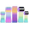 6/30Pcs Rainbow Dinnerware Stainless Steel Cutlery Set Knife Cake Fork Tea Spoon Flatware Set Kitchen Silverware Tableware Set