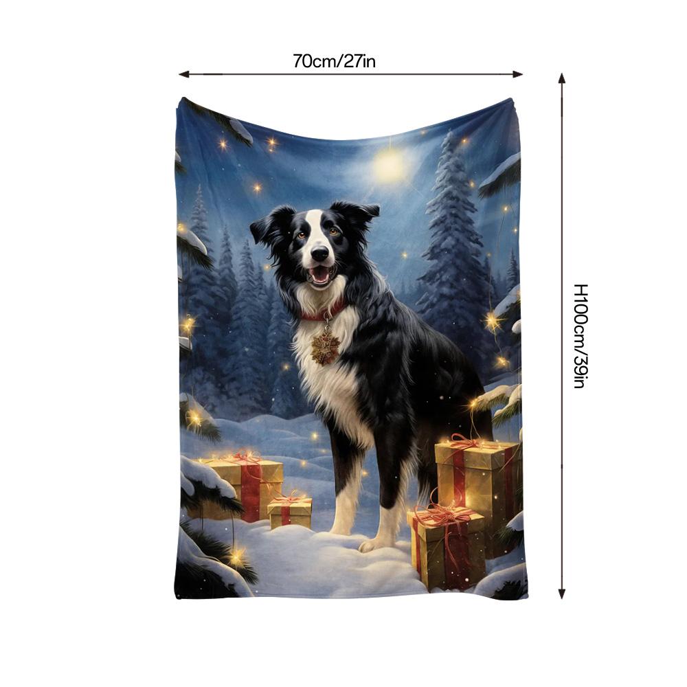 Tuniu Cute Dog Print Fleece Blanket for Sofa Bed Room Warm Winter Gift Idea