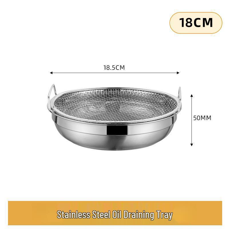 Stainless Steel Oil Control Skimmer with Double Ear Handle, Air Fryer Compatible