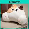 Cute Orange Cat Plush Lumbar Pillow With Embroidered Splicing For Sofa Office Car Bedside Decor