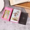 Pink Border Tarot Card Deck With Guidebook 78Pcs English Version Family Gathering Divination Deck Board Game Cards Desktop Toy
