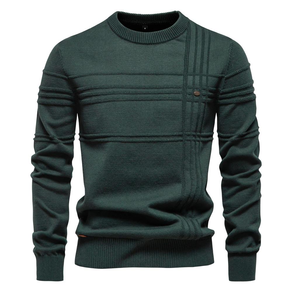 2025 Autumn/Winter New European Men'S Round Neck Hoodie High Quality Men'S Solid Color Sweater