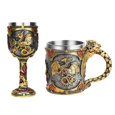 Középkori Steampunk Sárkány Bögre Reneszánsz Mechanikus Sárkányok Söröskorsó Kancsó Rozsdamentes Kávéscsésze Apák Napi Ajándék