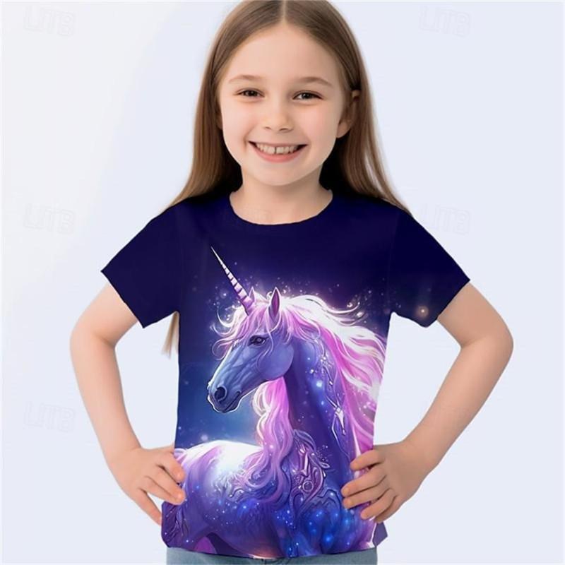 

Children s Cartoon Cute Short Sleeved Soft Comfortable Top T-Shirts Girls 170