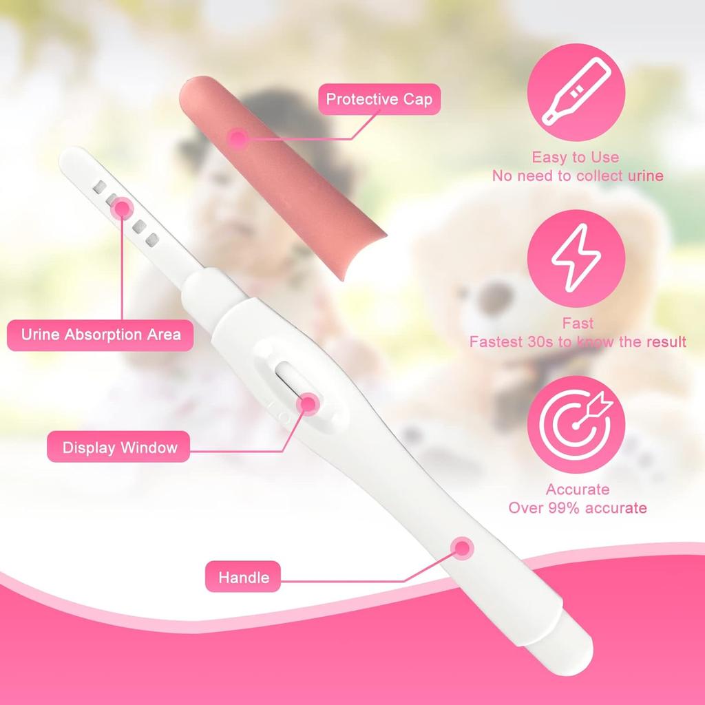 HCG Pregnancy Tests Early Detection Home Test, Woman Individually Sealed 1 Test/Bag 3 Tests/Box Early Pregnancy Home Detection HCG Pregnancy Tests