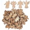 25 STKS Houten Mini Engel Uitgesneden Onbewerkt Hout Vleugel Engelen Uitgesneden Hangend Ornament voor Knutselfeest Decoratie