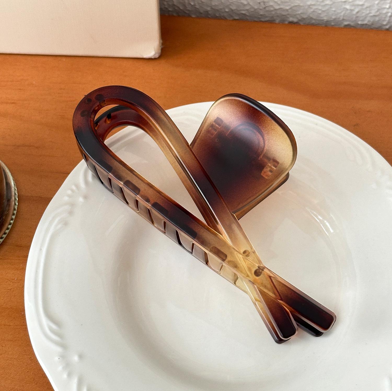 

Классический Вневременной И Зажим для волос «краб» Модных Цветов Идеально Подходит для Высоких Причесок Женский GrayBrown12cm