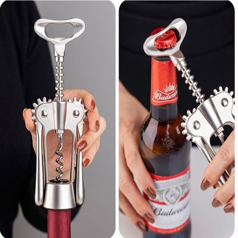 Stainless Steel Multi-Function Beer Bottle Opener and Wine Corkscrew Bar Tools for Home Kitchen Party Bar Use
