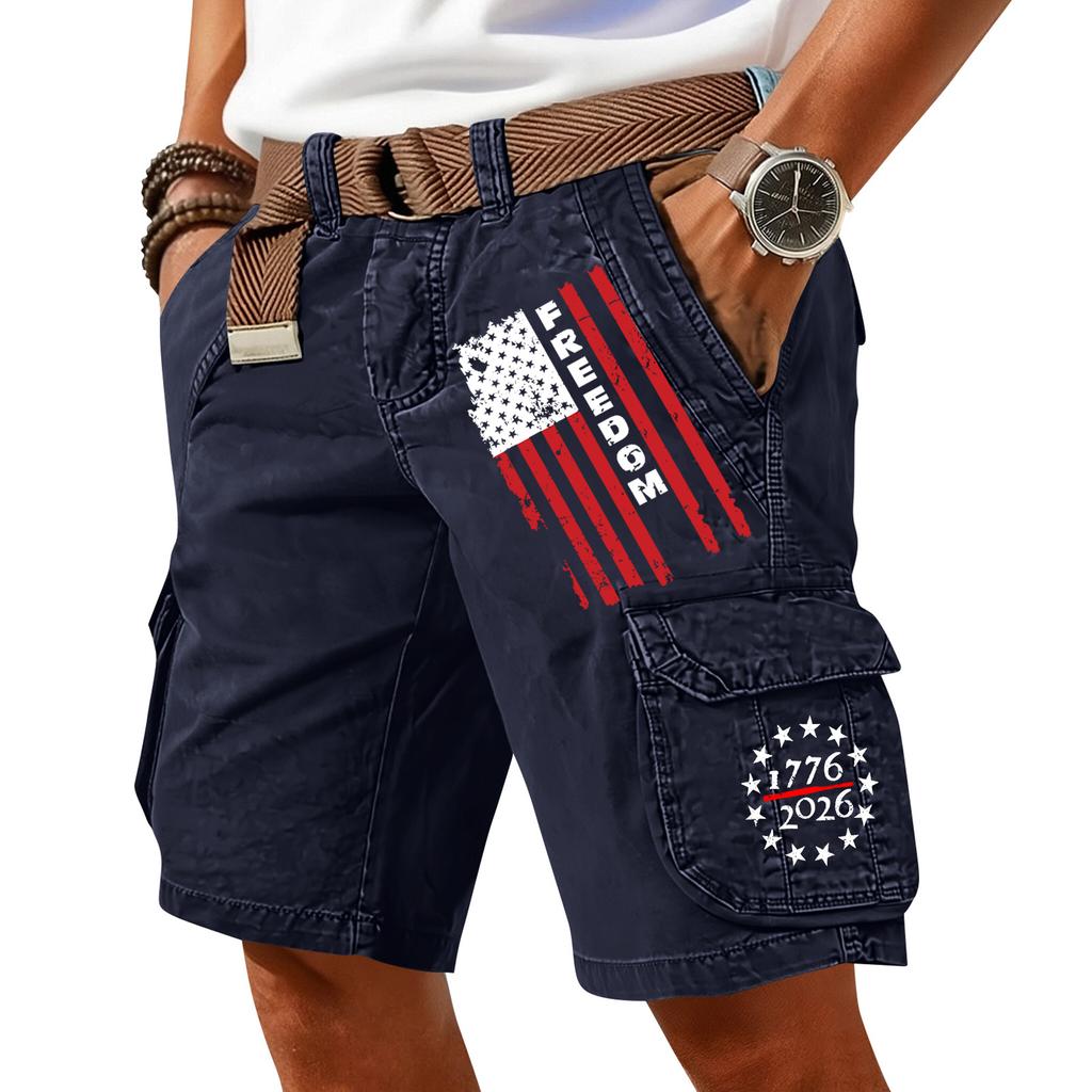 Pantaloncini Cargo Casual Stampati da Uomo per l'Estate con Tasche Multiple