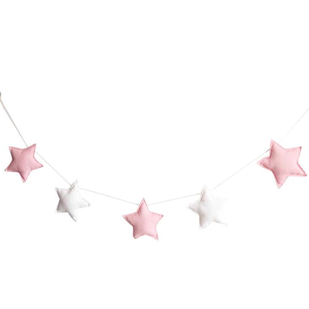 Cute Nordic 5Pcs Stars Hanging Ornaments Banner Bunting Party Kid Bed Room Decor