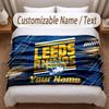 Leeds Rhinos Bedruckte Flanelldecke Benutzerdefinierter Name Text Weiche Warme Decke für Schlafzimmer Feiertagsgeschenk