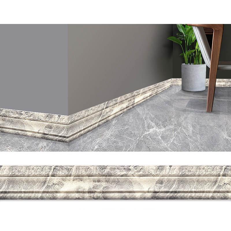2.3m 3D Pattern Wallpaper Decorative Line Skirting Line Decoration Self-adhesive Waterproof Living Room Wall Border Sticker