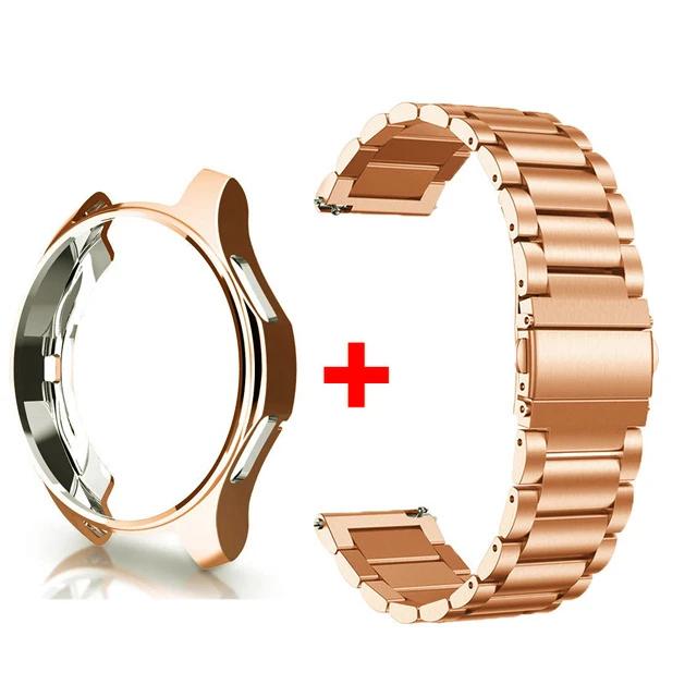 Pasek+Etui do Samsung Galaxy Watch 6 5 4 44mm 40mm Classic 46mm 42mm Bransoleta ze Stali Nierdzewnej Pasek do Galaxy Watch 3 5 Pro 41 45mm