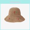 Cappello da Sole Coreano con Ciliegie Tessuto a Mano Cappello da Spiaggia all'Uncinetto Cappello di Paglia Fabbrica Ins
