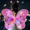 Led Butterfly Wings Light Up Angel Wings Kids Hair Bows Girl Headband Costume Girls Dress Props Party Angel Luminous Fairy Wings
