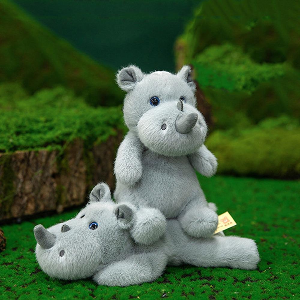 Wrist Pad Rhino Doll Pendant Animal Rhino Plush Doll Creative Rhino Plush Toy  Kids Gifts