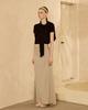 Wave Seoul H-Line Stretch Long Skirt Beige