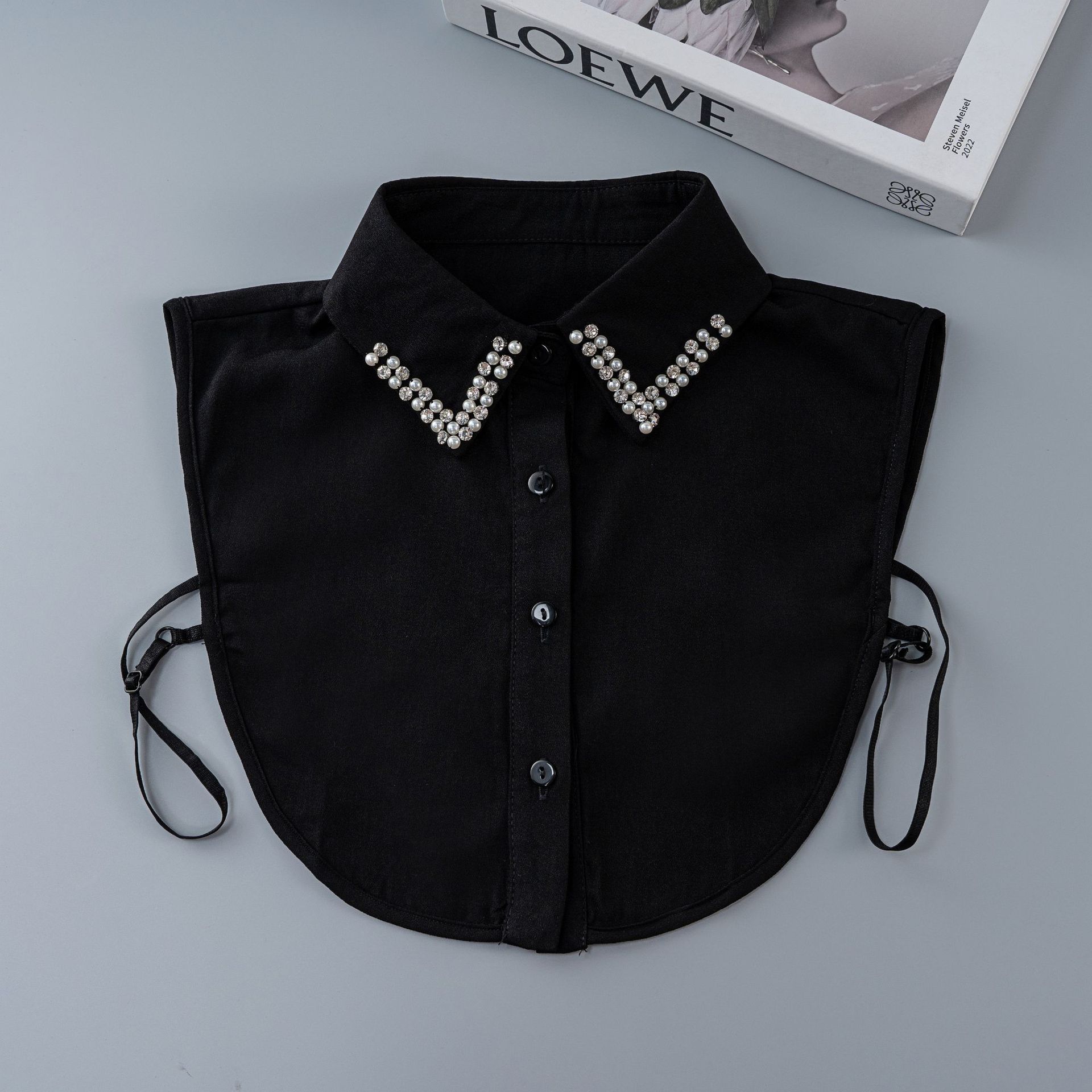 Oriental Collar Neck Collar African Fabric Lace Collar De Perlas Mode Naturales Piedra Fake Collar t Shirt for Clerical чёрный