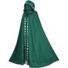 Medieval Halloween Cosplay Cloak Hooded Coat Vintage Gothic Cape Coat Long Trench Halloween Cosplay Costume Wizard Cloak