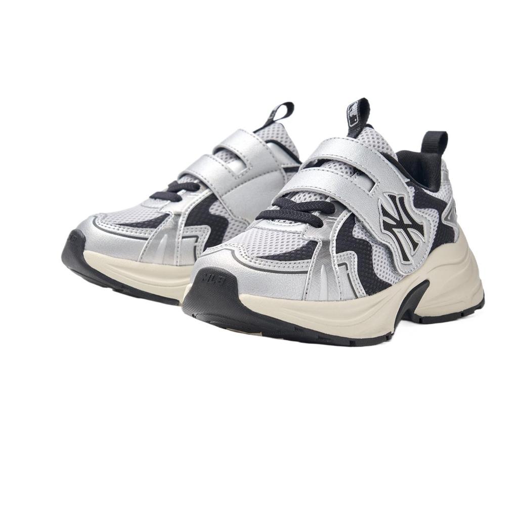 MLB Polyester New York Yankees Fashion Simple Comfortable Aesthetic Low-Top Kids Running Shoes Kids sneaker Silver 7ASHCB05N-50SID