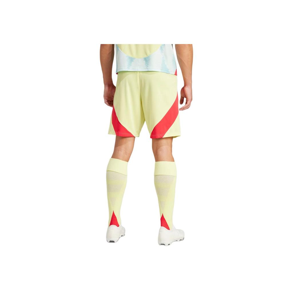 adidas Hiszpania 24 Wyjazdowe Spodenki Wzór z Logo Nadrukowany Color Block Spodnie Piłkarskie Edycja Kibica Męskie Spodenki Żółte IM8891