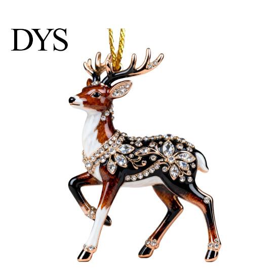 Flat Acrylic Animal Decorations Christmas Ornament, Xmas Tree Hanging Decoration, Ornament Rhinestone Pendant for Holiday Party Decor Decorative