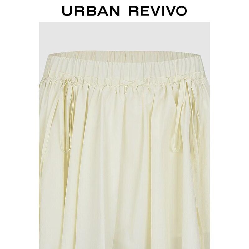 UR 2026 Women's Ruched Tie-Waist Skirt