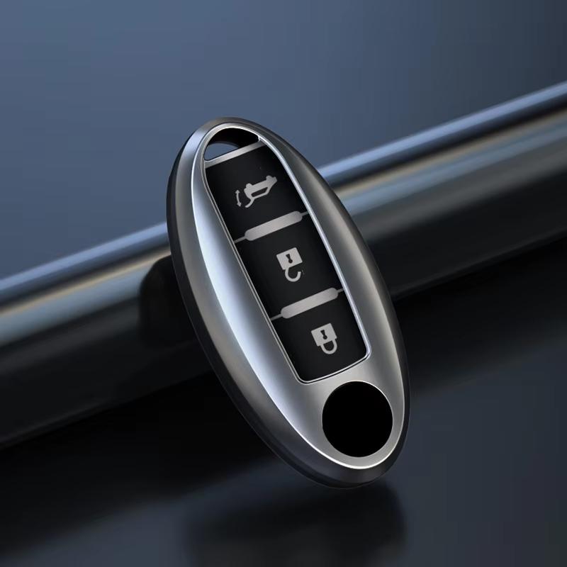 

2025 Titanium Gray For Nissan Qashqai Juke J10 J11 X-Trail T32 T31 Kicks Tiida Pathfinder Remote Car Key Case Cover Keychain