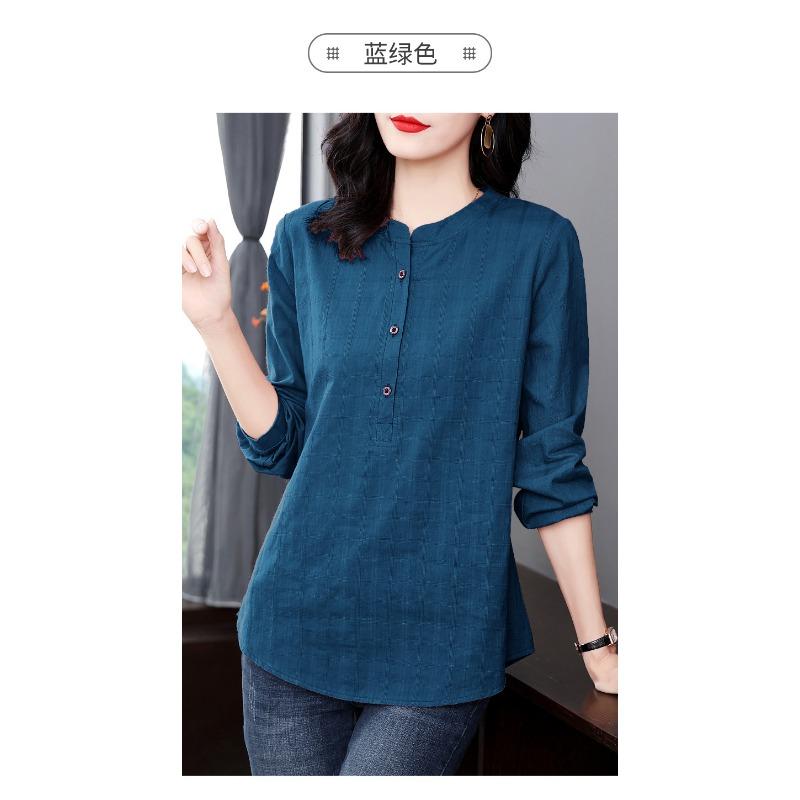 Plus Size Women S Long Sleeve Loose Cotton Mid Length Shirt